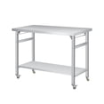 thumbnail image 1 of GloryStar Table Pliante Commerciale en Acier Inoxydable, Capacité de 920 Lb, Tablette Inférieure Réglable pour Traiteur, Cuisine, Atelier, 1 of 7