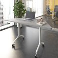 thumbnail image 4 of Scranton & Co Engineered Wood 60-inch Trapezoid Modular Conference Table in Gray, 4 of 8