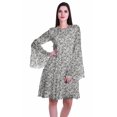 thumbnail image 1 of Moomaya Robe d'Été Fluide à Manches Longues Imprimée pour Femmes, Longueur Genou, Évasée, 1 of 6