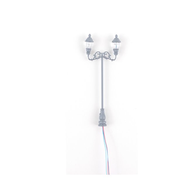 relayinert Mini Landscape Streetlight Prop Realistic Miniature Lamp Fittings Gray/Warm white