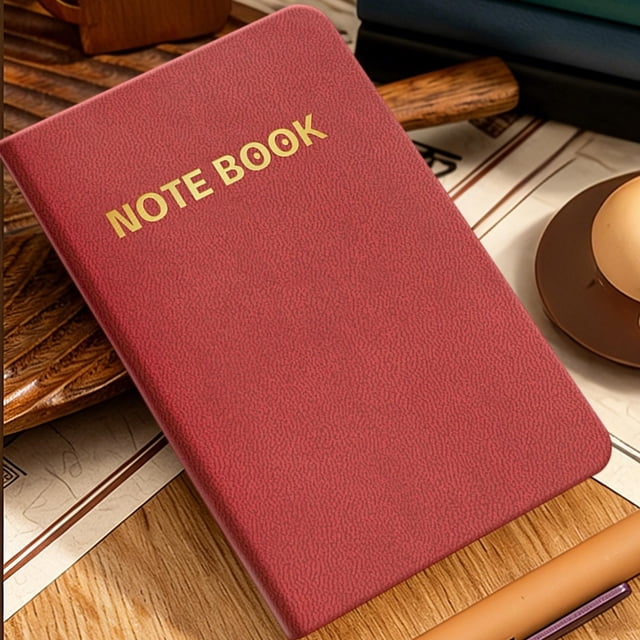Fwttom Paper Notebook, A7 Pocket Notebook Compact Portable Notebook Thick Leather Journal Small Mini Concise Notebook