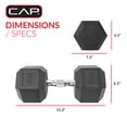 thumbnail image 4 of Haltère hexagonale enduite CAP Barbell, Single 3 - 100 lb, 4 of 7