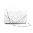 thumbnail image 2 of CHOK Lace Floral Envelope Handbag Evening Bag Wedding Bride Party Bag Coin Purses-White, 2 of 4