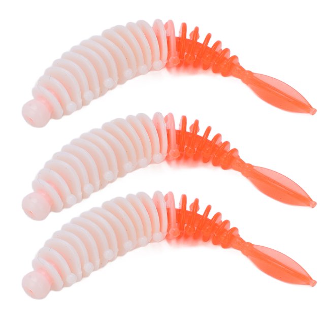 Double Couleur Appât de Pêche Doux, 10Pcs Silicone Leurre de Pêche Kit Needletail Simulation Appât pour Bar Poisson-Chat
