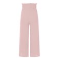 thumbnail image 5 of Pantalon à Jambe Grand pour Femmes Boho Taille Haute Élastique en Coton et Lin Pantalon Habillé Été Décontracté Détente Coupe Ample, 5 of 5