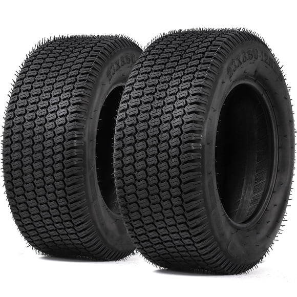 Dextrus Ensemble de 2 Pneus de Tondeuse à Gazon 23x8,50-12, Pneus de Remplacement Sans Chambre à Air 4 Plis Robustes, Capacité de Charge Maximale de 1190 Lb pour Tracteurs à Gazon, Chariots de Golf et Équipement de Jardin