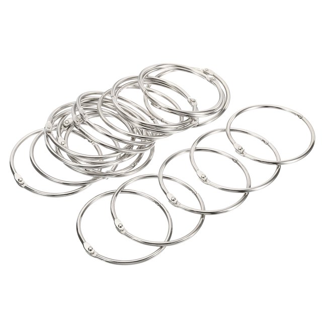 Unique Bargains 3.5' Dia. Detachable Binder Rings Index Snap Metal Clips, Silver Tone 20 Pack