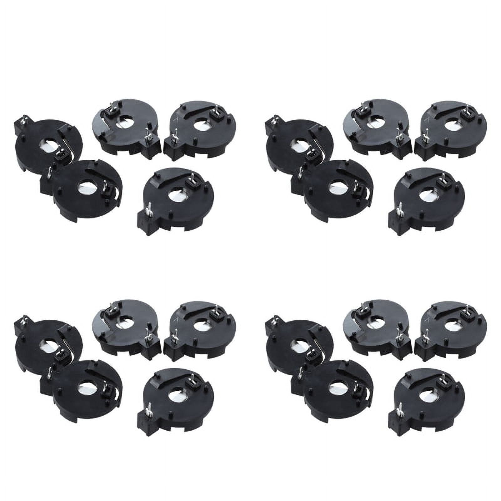 CR2016 2025 2032 Bouton de Cellule de Pièce Support de Pile Prise Noir 20 Pcs