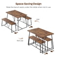 thumbnail image 3 of Pinmoco 3pcs Dining Table Set with 2 Benches Rustic Dining Room Table Set, 3 of 8