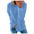 thumbnail image 1 of Chandails de Compression à Manches Longues pour Femmes Col Ras du Cou Unis Plus Chandail Surdimensionné Coupe Ample Pulls Tendance Hauts Légers pour Femmes Grande Taille Gris m, 1 of 5