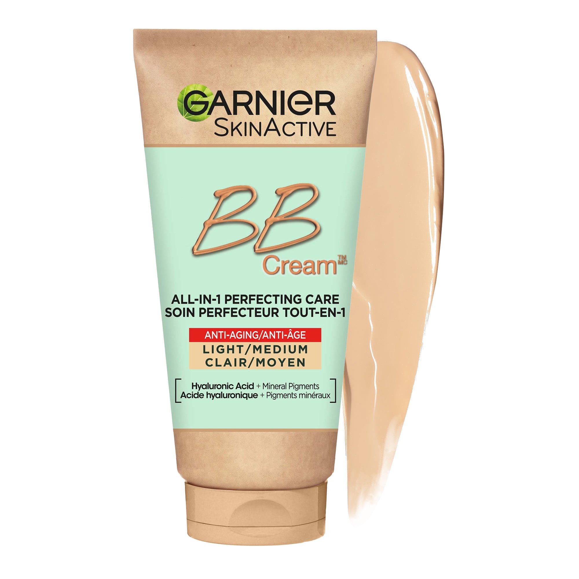 Garnier Hyaluron BB Crème Classic Light Soin Perfecteur 5-en-1 à l'Acide Hyaluronique et à l'Aloe Vera, Cruelty Free International et Végan, 50 ml