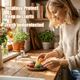 thumbnail image 3 of Mini Glass Dessert Dome with Wooden Base, Clear Display Cloche for Pastries and Cupcakes, Compact Serving Piece for Home Gatherings and Tabletop Decor, 3 of 9