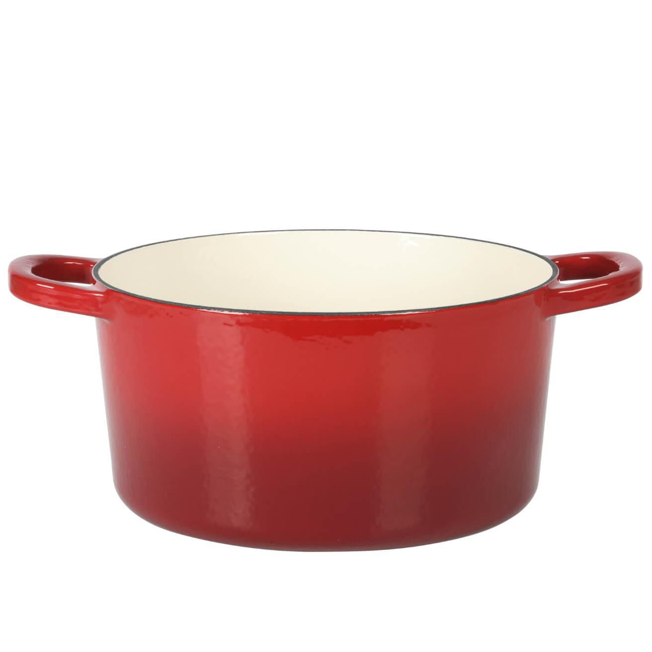 Crock-Pot Artisan Four hollandais en fonte émaillée avec couvercle, rouge dégradé, rond, 6 Qt