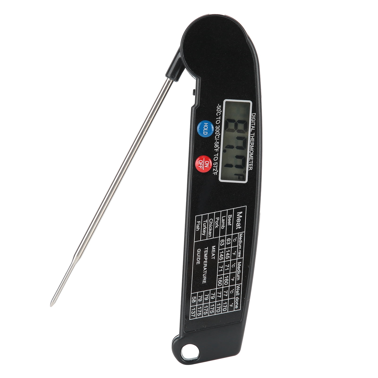 Thermomètre à viande, thermomètre à viande numérique étanche Thermomètre à lecture instantanée pour fournitures de barbecue en plein air de cuisine(Le noir)