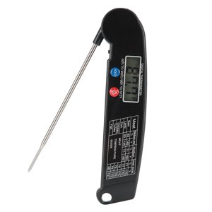 Thermomètre à viande, thermomètre à viande numérique étanche Thermomètre à lecture instantanée pour fournitures de barbecue en plein air de cuisine(Le noir)