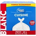 thumbnail image 3 of Great Value Small Kitchen Garbage Bags, 25L , 100bags, 3 of 4