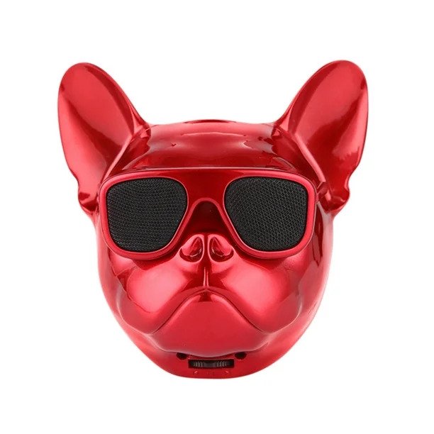 Haut-parleur Stéréo Sans Fil Bluetooth Rechargeable pour Chien : Rouge