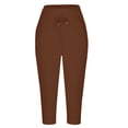 thumbnail image 4 of Liquidation d'Économies d'Été! RQYYD Pantalons Capri pour Femmes Été Décontractés Capris Raccourcis Pantalon de Yoga Jogger à Cordon avec Poches Bas Resserré Pantalons de Survêtement Liquidation, 4 of 5