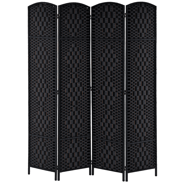 HOMCOM Cloison Pliante à 4 Panneaux Écran d'Intimité Intérieur Décoration pour la Maison