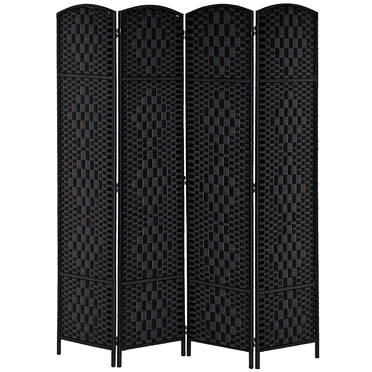 HOMCOM Cloison Pliante à 4 Panneaux Écran d'Intimité Intérieur Décoration pour la Maison