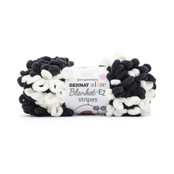Bernat® Alize® Blanket-EZ™ Stripes Yarn, Polyester #7 Jumbo, 6.3oz/180g, 18 Yards