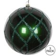 thumbnail image 2 of Vickerman MT198124D 4.75 in. Emerald Candy Glitter Net Ornament - 3 per Bag, 2 of 3