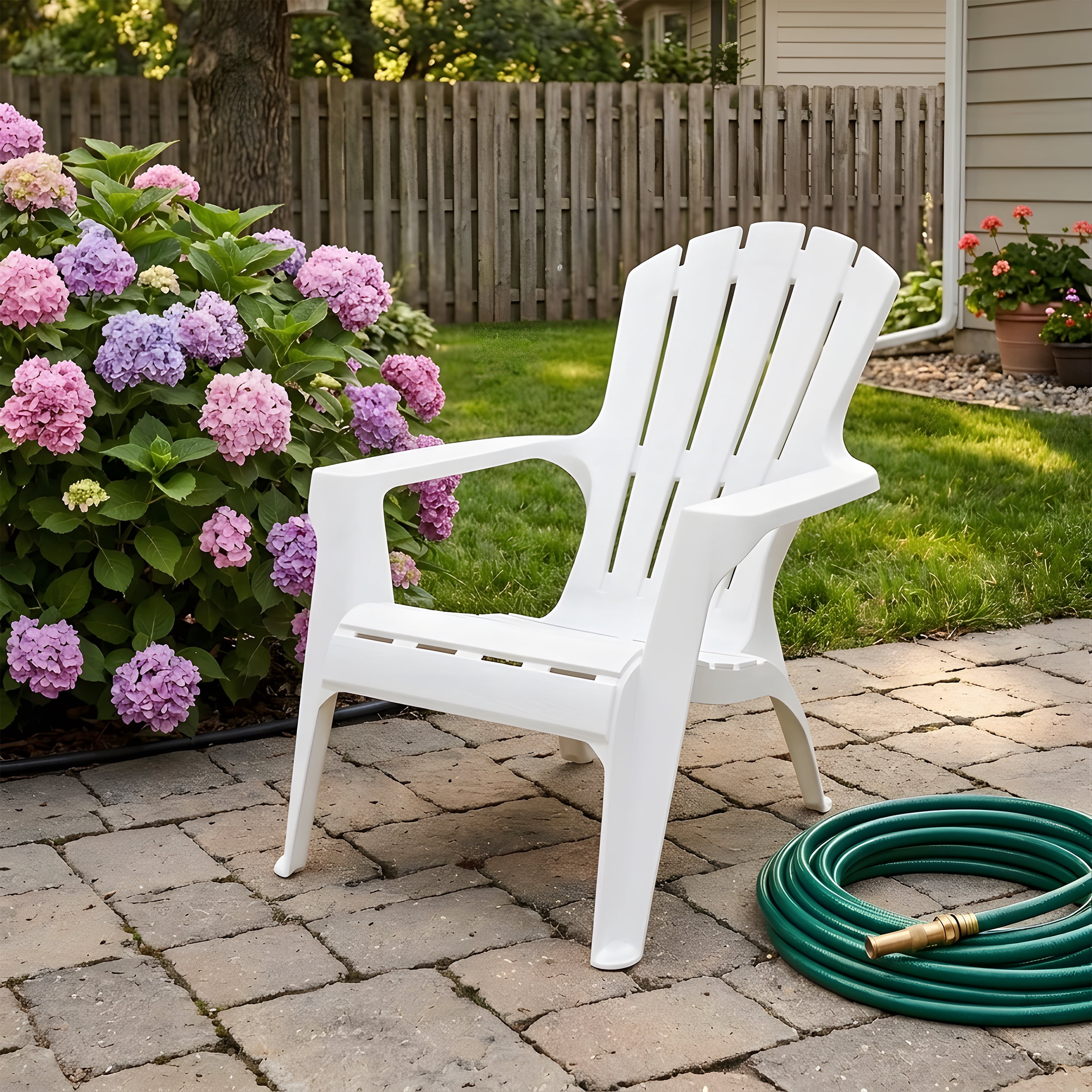 Gracious Living Resin Adirondack Chair, White