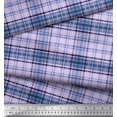 thumbnail image 2 of Soimoi Silk Fabric Window Pane Check Print Fabric by The Yard 42 Inch Wide, 2 of 3