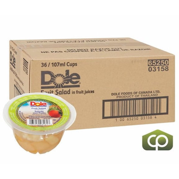 Dole Bols à Salade de Fruits dans du Jus de Fruits 107 Ml/3,6 oz (36/caisse) - Prêt à Servir