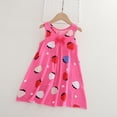 thumbnail image 3 of Chemises de Nuit Fille 1-14 Ans Coton Chemises de Nuit Vêtements de Nuit Été Sans Manches Col Rond Imprimé Nœud Ample et Confortable Robe de Climatisation Rose C, 3 of 3