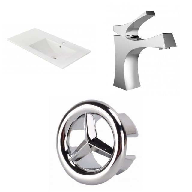 American Imaginations 23.75-in. W 3H8-in. Ceramic Top Set In White Color - Overflow Drain Incl. AI-24243