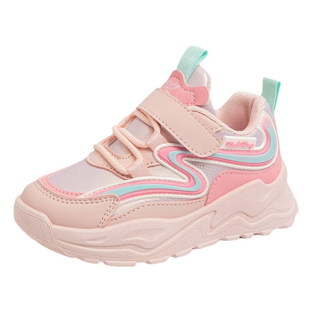 Kcodviy Girls Sports Shoes able Light Up Shoes for Girls New Pattern Simple Solid Shoes Size 6 for Girls Color Four Seasons Casual Flat Bottom Thick Bottom Comfortable Hook Loop Shoes