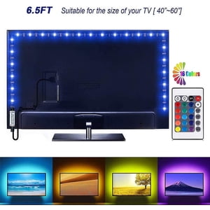 LED Strip Lights for TV, TV Backlights with Remote Control, USB Powered Dimmable Mood Lights,Computer, Mirror, Gaming Monitor and More