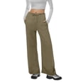 thumbnail image 1 of Ohufall Womens Sweatpants Drawstring Elastic Low Waist Pants Straight Leg Low Rise Sweatpants Pants Jogger Sweatpants with Pockets, 1 of 3