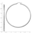 thumbnail image 2 of Sterling Silver Rhodium-plated Satin Finished D/C Twisted Hoop Earrings QE4434, 2 of 2