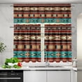 thumbnail image 2 of Aztec Tribal Kitchen Curtain Valance Set 3PCS Window Curtain Tiers and Valance Set Farmhouse Vintage Kitchen Tiers and Valance Set, 2 of 5