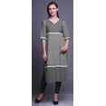 thumbnail image 2 of Bimba Kurtis Droits à Panneaux pour Femmes Robe Kurti Longue Haut Indien Imprimé, 2 of 5