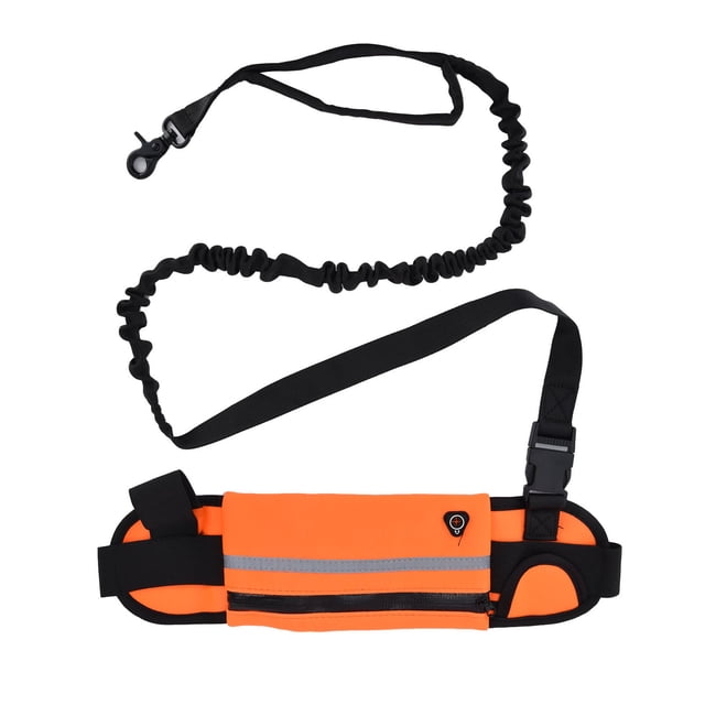 Hands Free Dog Leash, Shock Absorbing Bungee Leash With Detachable Zipper Bag, Safe Reflective Strip Flexible Waist Dog Leash Dog Hands Free Leash For Running, Jogging, Training,