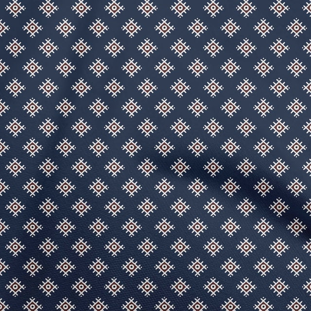 oneOone Rayon Black Fabric Asian Block Geometrical Shape Sewing Craft Projects Fabric Prints By Yard 56 Inch Wide
