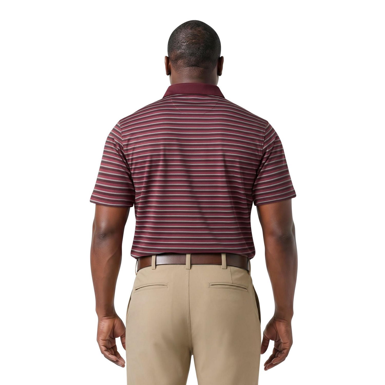 Ben Hogan Performance Men's Herringbone Stripe Golf Short Sleeve Polo Shirt