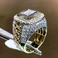 thumbnail image 1 of Bague de Luxe pour Hommes Incrustée de Strass Bague de Doigt Hip Hop Mariage Fiançailles Cadeau, 1 of 5