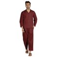 thumbnail image 1 of Inkmeso Ensemble de Pyjama Classique Uni en Coton, Pyjama Boutonné pour Hommes, 2 Pcs, Tenue de Nuit, 1 of 7
