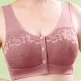 thumbnail image 1 of Bras for Women, Womans Solid Color Lace Front Buckle Elastic Style Large Size Bra Without Steel Rim, 1 of 3