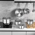 thumbnail image 2 of Costway 12 PCS Pots & Pans Set with Tempered Glass Lids Handles & 3-Ply Base 4 Stockpots, 2 of 9