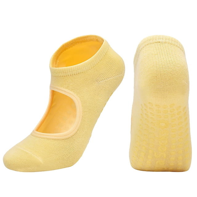 Ladies' Solid Color Backless Grip Socks Yoga Ankle Sports Socks Ladies' Anti Slip Slippers Socks
