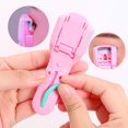 thumbnail image 3 of 2 Pcs Portable Plastic Eyelash Curler Mini Professional Eyelashes Curling Refill Rubber Pad Clip For Prosessional Lashes Curler Tool, Pink+Green, 3 of 8