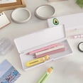 thumbnail image 2 of A Pencil Case Frosted Plastic Fruit Pattern Storage organizer With Large Capacity for Students School Supplies Multifunctional Small Storage Box 7.68 X 2.52 X 0.40 Inches, 2 of 6
