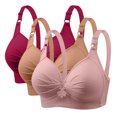 thumbnail image 1 of Timegard 3pc Plus Size Bras for Women Wireless Adjustable Strap Full Support Breathable Everyday Bra, 1 of 5