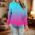 thumbnail image 2 of Sentmoon Womans Clothes Long Sleeve Loose Oversized Women Sweatshirt Gradient Color with Pocket Drawstring Women Hoodie Fall Delightful for City Sightseeing in Fall M, 2 of 6