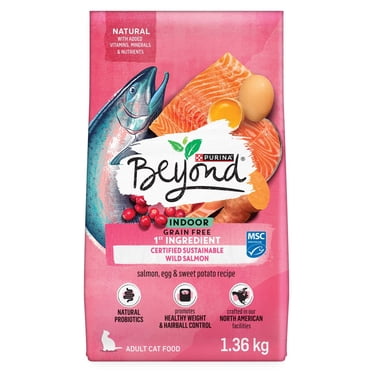 Beyond Grain Free Indoor Cat Wild-Caught Salmon, Egg & Sweet Potato Recipe, Dry Cat Food 1.36kg